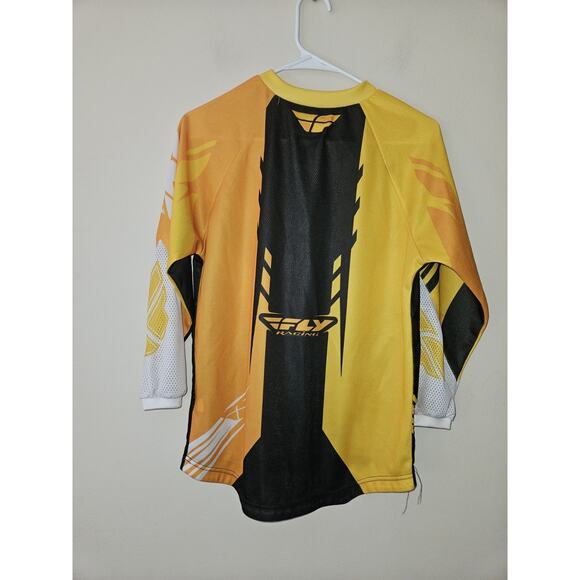 Fly Racing Motocross Jersey Yellow Black Youth Size Large - Picture 8 of 10